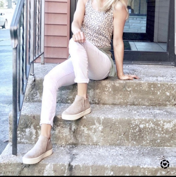 Taupe Microsuede Sneakers - Picture 6 of 7